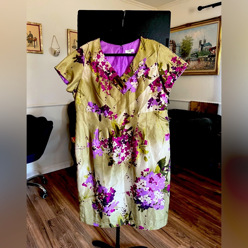 Cato gorgeous Asian inspired fitted tailored lined dress 18W